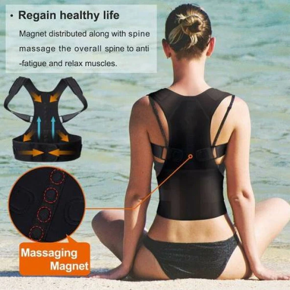 Ankaflex Fitness Bayan Erkek Vücut Şekillendirici Korse Manyetik Sırt Dik Duruş Korsesi ürün görseli 1