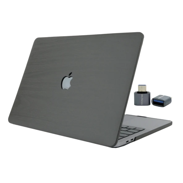 MacBook Air 13 M1 Kılıf Sert Kapak Ahşap Desen Darbe Koruyucu A2337 A2179 A1932 ürün görseli 1