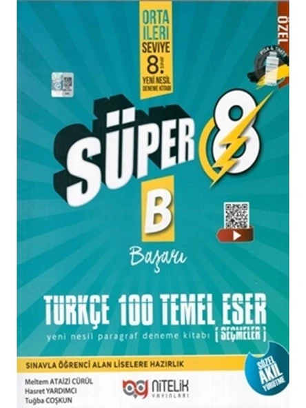 8.sınıf Yeni Nesil Süper Türkçe 100 Temel Eser Paragraf Deneme ürün görseli 1