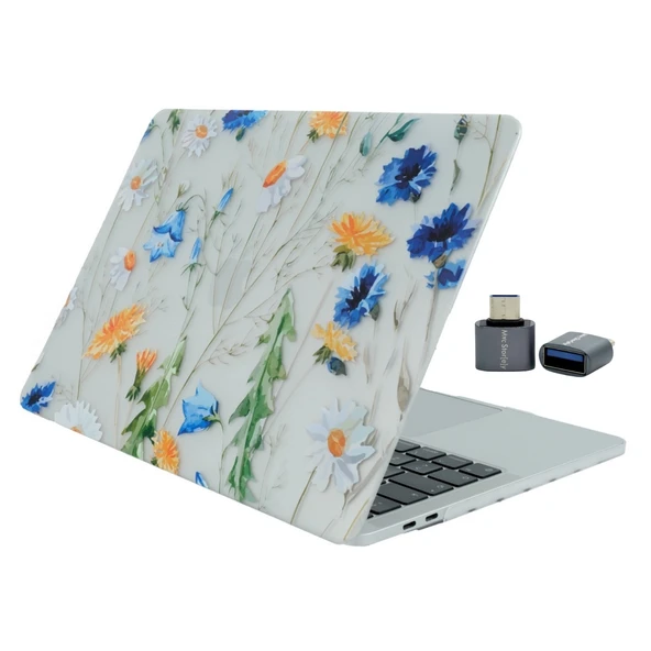 MacBook Air 13 inç Kılıf M1 A2337 A2179 A1932 Sert Kapak Çiçek Desenli İnce Hafif Koruma ürün görseli 1