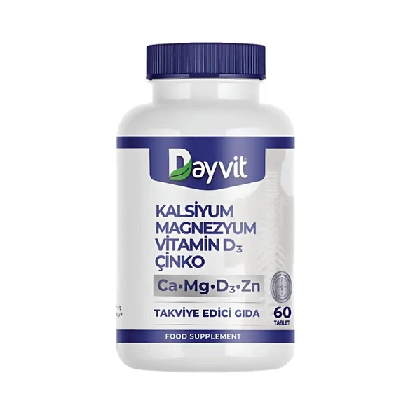 Dayvit Kalsiyum Magnezyum Vitamin D Çinko 60 Tablet ürün görseli 1