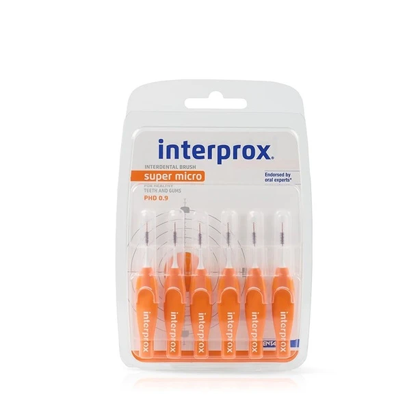 Interprox Interproximal Süper Micro 0.9mm Arayüz Fırçası 6 Adet TURUNCU ürün görseli 1