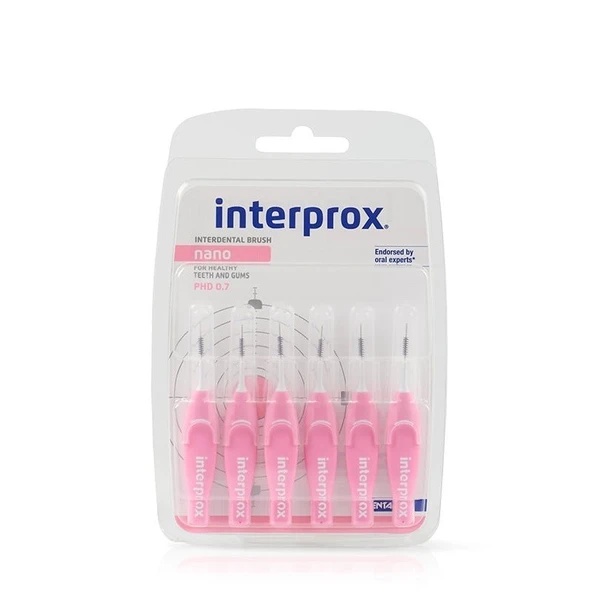Interprox Interproximal Nano 0.7mm Arayüz Fırçası 6 Adet PEMBE ürün görseli 1