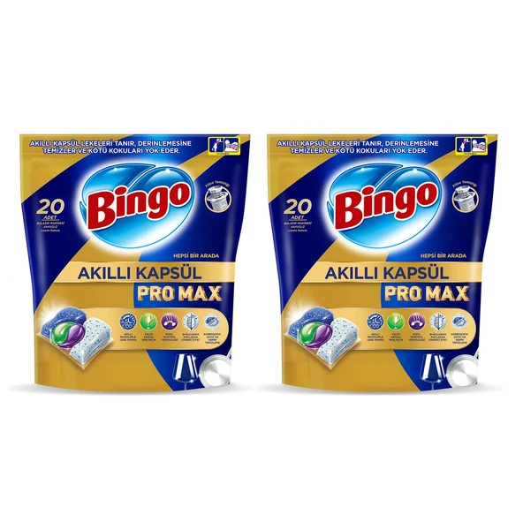 Bingo Akıllı Kapsül Pro Max Bulaşık Makinesi Tableti 20 li x 2 Adet (40 Kapsül) ürün görseli 1