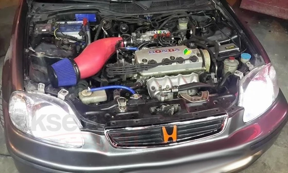 Honda Civic 1992-2000 Simota Big Tube Spor Hava Filtresi Kırmızı Renk ürün görseli 1