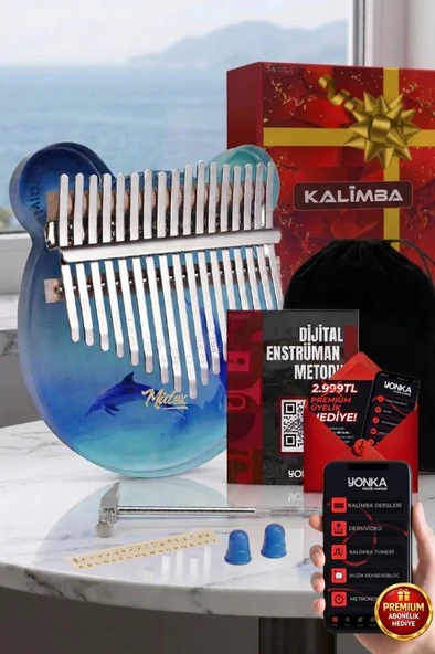 Midex KLX-650 Okyanus Cam Kalimba 17 Tuşlu Full Set ürün görseli 1