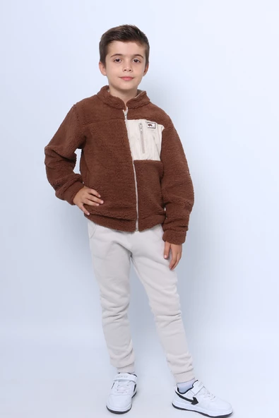 ERKEK ÇOCUK PELUŞ ALT-ÜST TAKIM FERMUARLI E2 - Resim 6