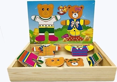 Ahşap Ayıcık Elbise Girdirme 5285 ürün görseli 1