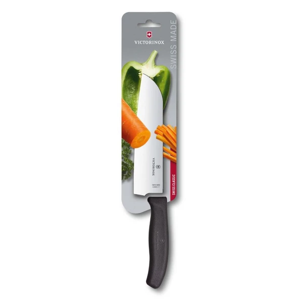 VİCTORİNOX SANTOKU BIÇAĞI BLİSTERLİ 17 CM SİYAH ürün görseli 1