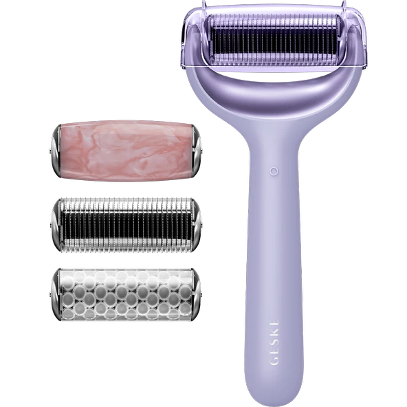 Geske Dermaroller Cihaz (Mikro İğneli, Buz Başlığı, Pembe Kuvars Başlıklı) MicroNeedle Face & Body Roller ürün görseli 1