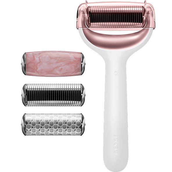Geske Dermaroller Cihaz (Mikro İğneli, Buz Başlığı, Pembe Kuvars Başlıklı) MicroNeedle Face & Body Roller ürün görseli 1