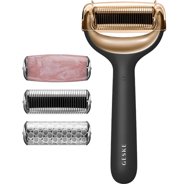 Geske Dermaroller Cihaz (Mikro İğneli, Buz Başlığı, Pembe Kuvars Başlıklı) MicroNeedle Face & Body Roller ürün görseli 1