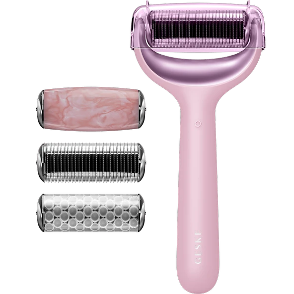Geske Dermaroller Cihaz (Mikro İğneli, Buz Başlığı, Pembe Kuvars Başlıklı)MicroNeedle Face & Body Roller ürün görseli 1