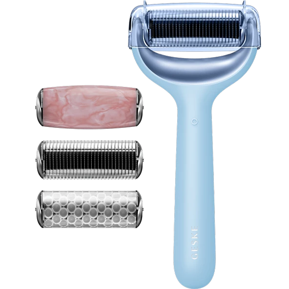 Geske Dermaroller Cihaz (Mikro İğneli, Buz Başlığı, Pembe Kuvars Başlıklı) MicroNeedle Face & Body Roller ürün görseli 1