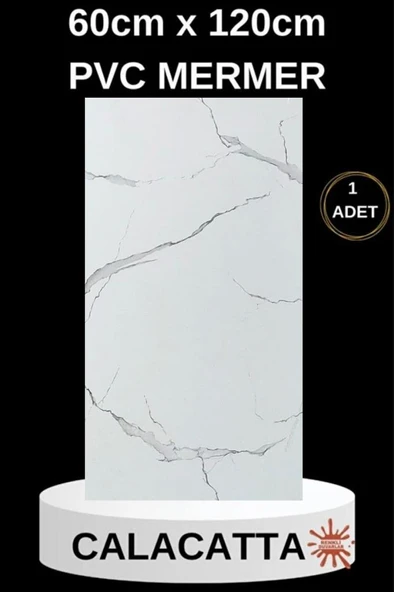 Renkli Duvarlar Alternatif Kaplama UV PVC Mermer Panel Calcatta 1 Adet 60x120cm Ev Ofis Otel Duvar Kaplama Paneli ürün görseli 1