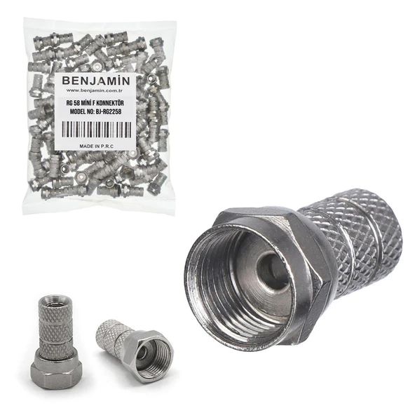 Benjamin Rg59 F Konnektör  100Lü Paket ürün görseli 1