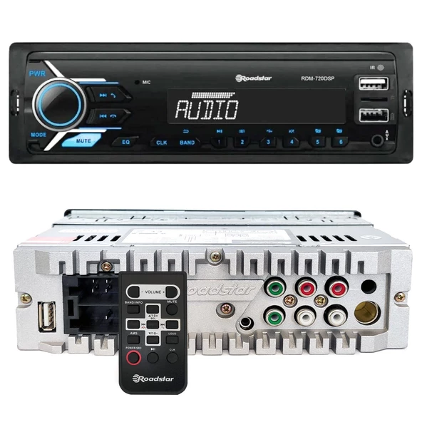 ROADSTAR RDM-720DSP Oto Teyp 4X50 Watt Bluetooth Mobil Aplikasyon 3xUsb Sd Fm Aux ürün görseli 1