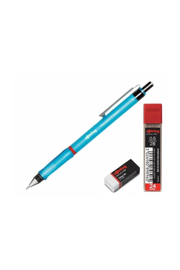 Rotring Visuclick+ Min Silgi Okul Seti 0,5 mm Mavi RO-VK05-MAVI ürün görseli 1