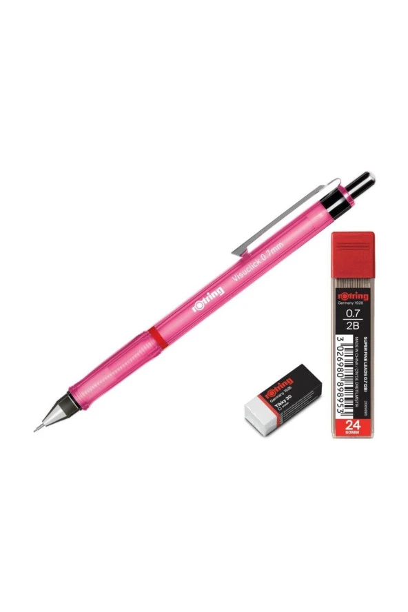 Rotring Okul Seti Visuclick Versatil + Uç Silgi 0.7 MM Pembe ürün görseli 1