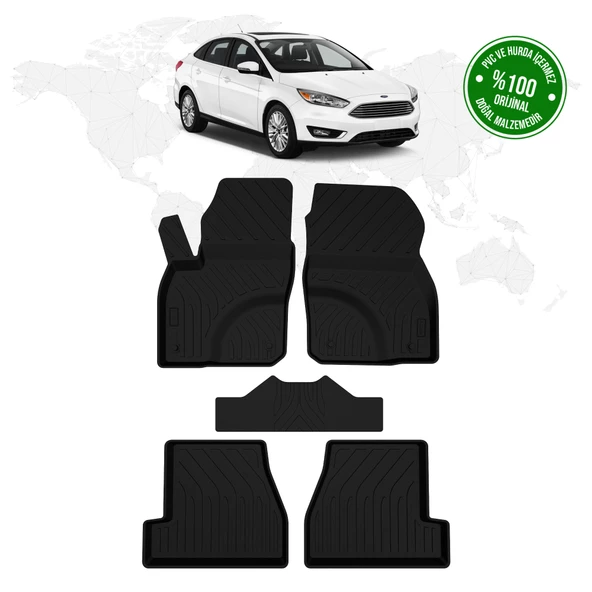 Ford Focus 3 Makyajlı Sedan 4D Havuzlu Paspas 2015 - 2018 Model ürün görseli 1