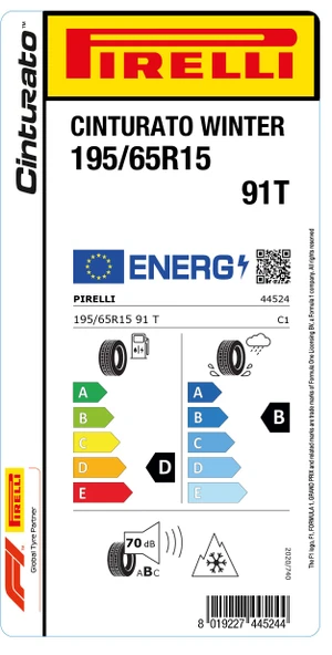 Pirelli 195/65 R15 91T Cinturato Winter Kış Lastiği - 2024 ürün görseli 1