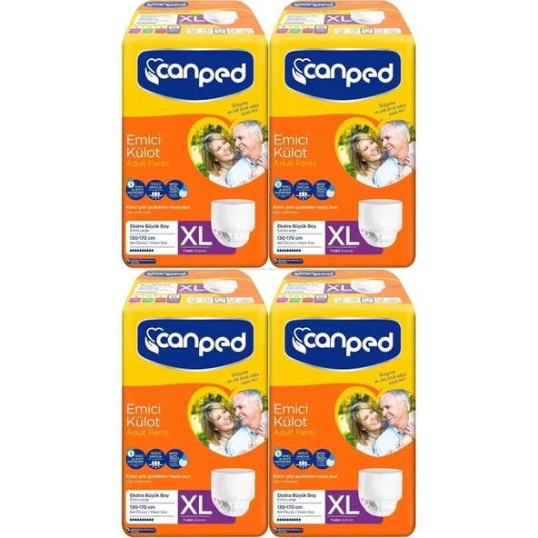 Canped Emici Külot Yetişkin Bezi XL-Extra Large Büyük Adet 28 (4PK*7) ürün görseli 1