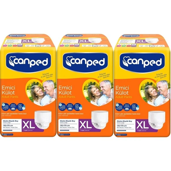 Canped Emici Külot Yetişkin Bezi XL-Extra Large Büyük Adet 21 (3PK*7) ürün görseli 1