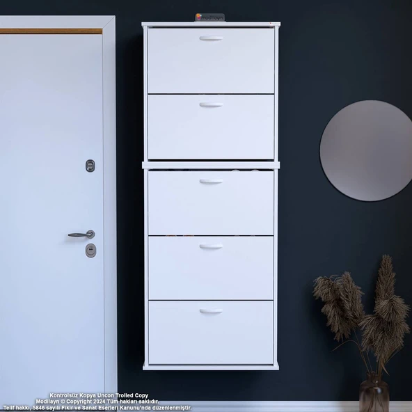Modilayn VARBİ UMAY' 2 Li Asma Antre 72x 193x26 cm 5 Düşer Kapak 10 GözAyakkabılık ürün görseli 1