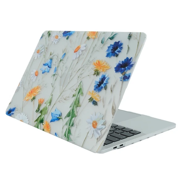 MacBook Air 13 İnç Kılıf Çiçek Desenli Mat TPU Sert İnce Hafif Koruma Kapak ürün görseli 1