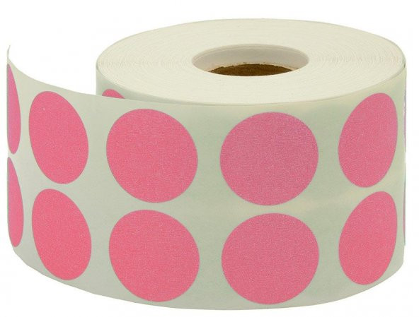 TANEX NOKTA ETIKETI PEMBE 25mm 2500AD ürün görseli 1