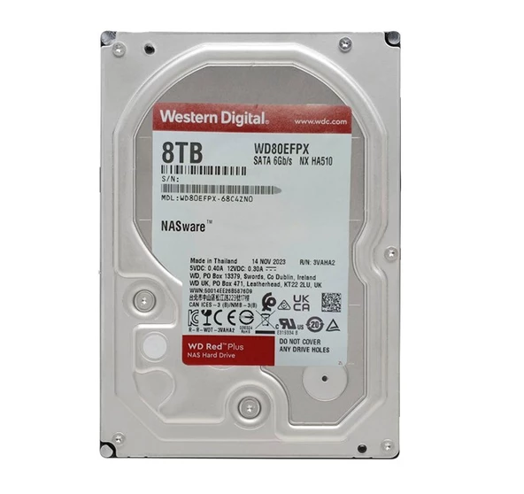 WD Red Plus Nas 8TB 3.5'' 5640Rpm SATA (WD80EFPX) ürün görseli 1