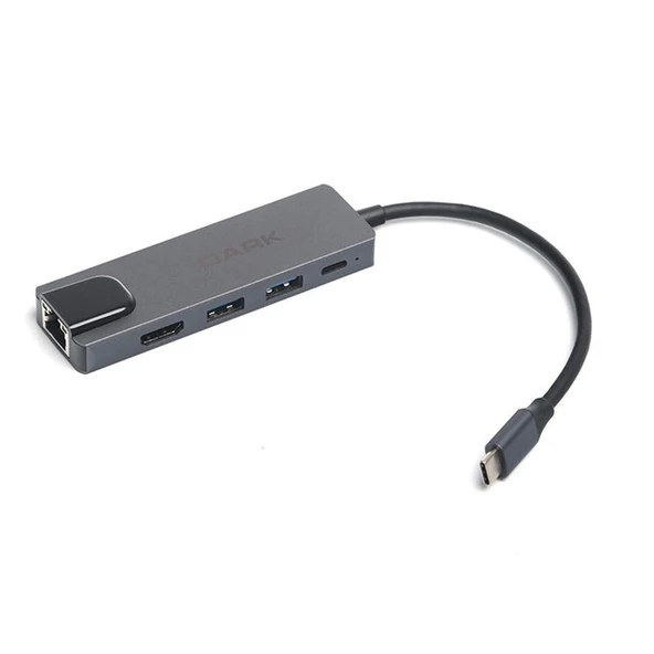 Dark (DK-AC-U31X46) Type-C to USB 3.0 + HDMI+ RJ45 ürün görseli 1