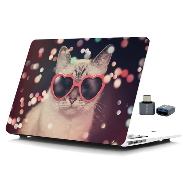 MacBook Air 13 İnç Mat TPU Kılıf Kedi Desenli Lazer UV Baskı Çizilmez Kapak A1932 A2179 A2337 ürün görseli 1