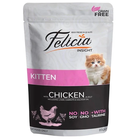 Felicia Pouch Kitten Tavuklu Yavru Kedi Konservesi Tahılsız 85 gr ürün görseli 1