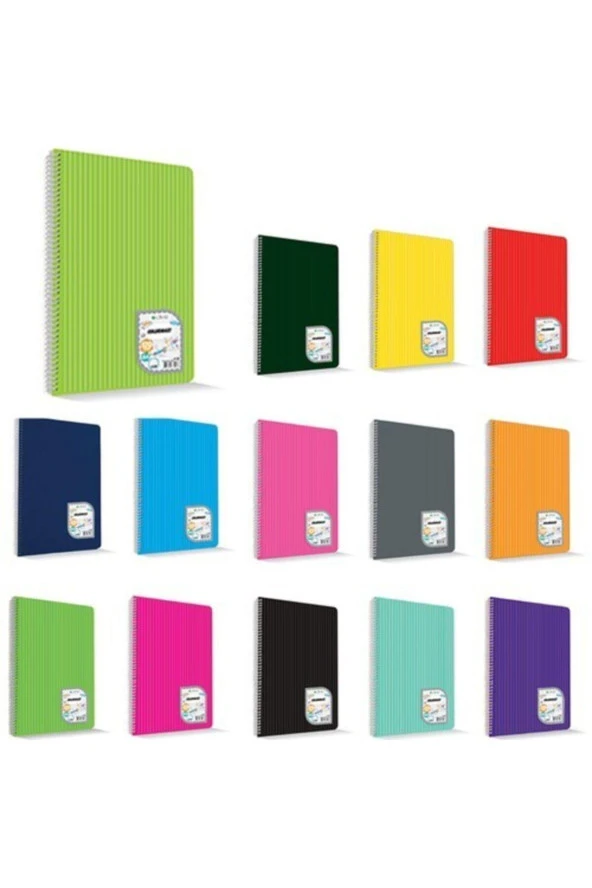 Çınar Colormaxı Spiralli Plastik Kapak A5 60 Yaprak Çizgili (12 Li Paket) ürün görseli 1