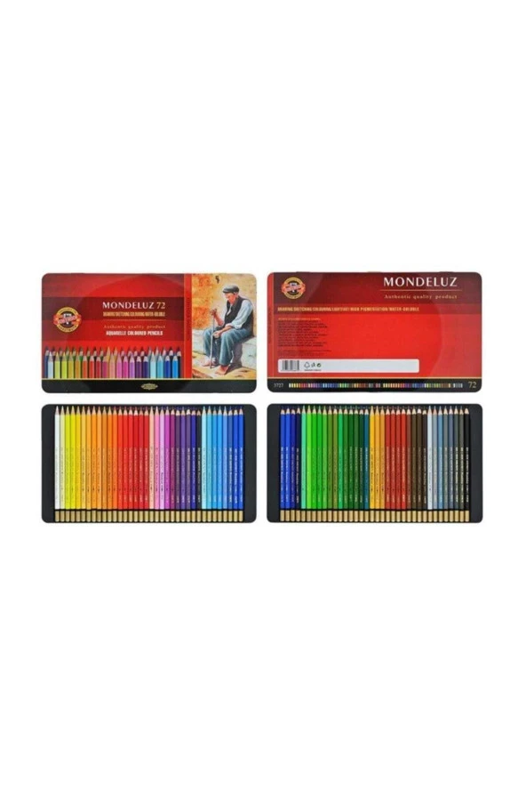 Koh-I Noor Mondeluz Aquarell Boya Kalemi 72 Renk Metal Kutu ürün görseli 1