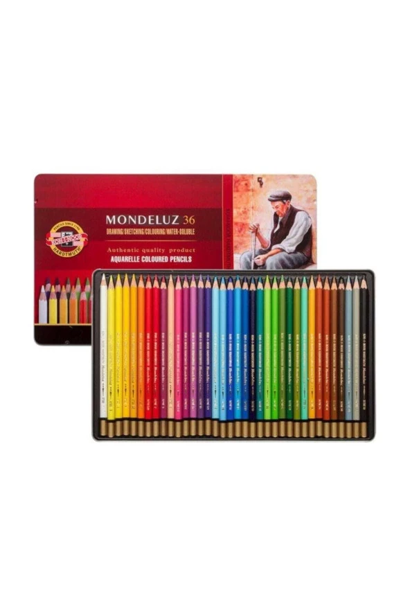 Koh-I Noor Mondeluz Aquarell Boya Kalemi 36 Renk Metal Kutu 3725 36 ürün görseli 1