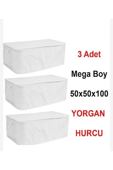 Hurç 3 Adet Çeyizlik Büyük Boy Yorgan Döşek Battaniye Yastık Hurcu 100 X 50 X 45 Cm ürün görseli 1