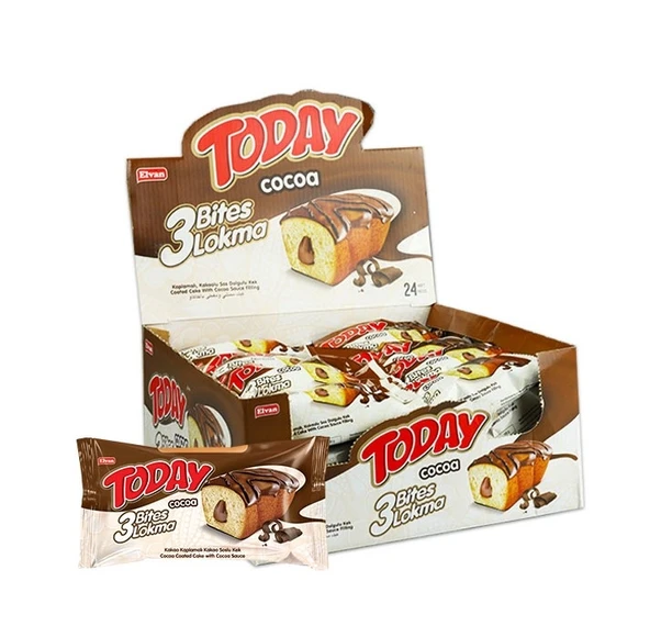 Today 3 Bites Kakaolu Kek 40 Gr. 24 Adet (1 Kutu) ürün görseli 1