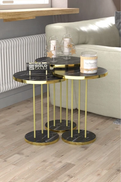 Zigon Sehpa Terra Bendir Gold ürün görseli 1
