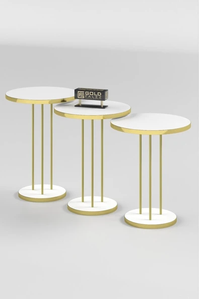 Zigon Sehpa Terra Gold Beyaz - Resim 4