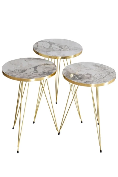 Zigon Sehpa Gold Efes Tel - Resim 2