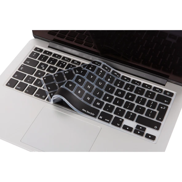 MacBook Air Pro Klavye Koruyucu 13 15 17 inç UK EU İngilizce Baskı Silikon İnce Esnek Tasarım Kılıfı ürün görseli 1