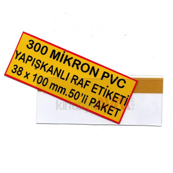 Pvc Arkası Yapışkanlı Raf Önü Fiyat Etiketliği 38x100mm.50'li Pk ürün görseli 1