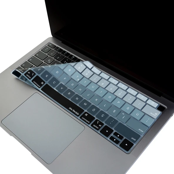 McStorey MacBook Air 13 A1932 Türkçe Q çeviri klavye koruyucu US klavyeyi Türkçeye çevirir ince silikon ürün görseli 1