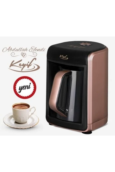 Abdullah Efendi Keyif E-220 Rose Gold Közde Pişirme Özellikli Türk Kahve Makinesi ürün görseli 1