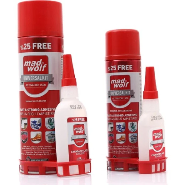 Süper Hızlı Japon Güçlü Yapıştırıcı Madwolf 2k Aktivatör 125 g 500 ml ürün görseli 1