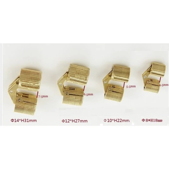 Silindir Masa Menteşesi Pirinç 10mm (2 Adet) - Resim 3