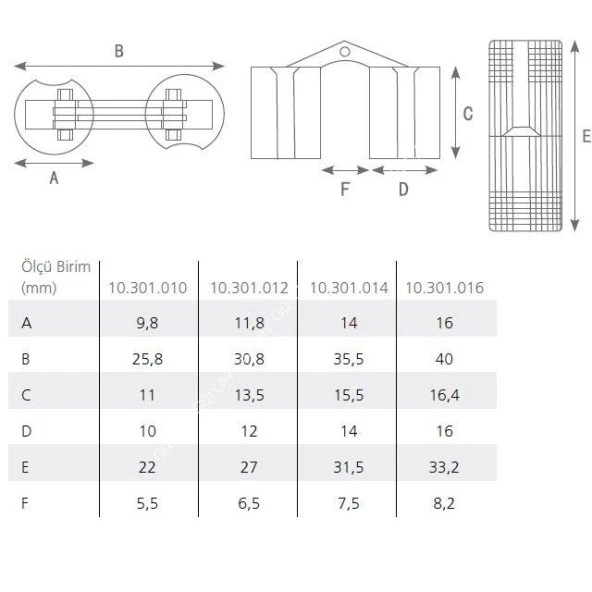 Silindir Masa Menteşesi Pirinç 10mm (2 Adet) - Resim 4