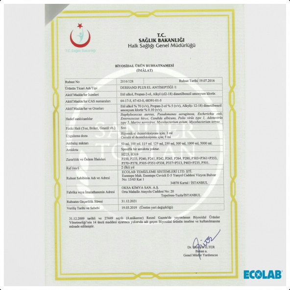 Ecolab Derhand Plus El Dezenfektanı 5 Litre 1 Adet - Resim 3
